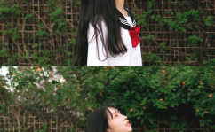 小姐姐穿中国水手服照片,小姐姐演绎中国水手服的青春魅力